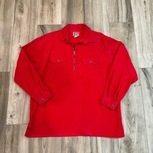 Vintage Marlboro Men’s Large Red Corduroy Pullover Sweater 1/4 Zipper VTG
